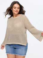 Sheer Hollow Out Back-Tie Cardigan