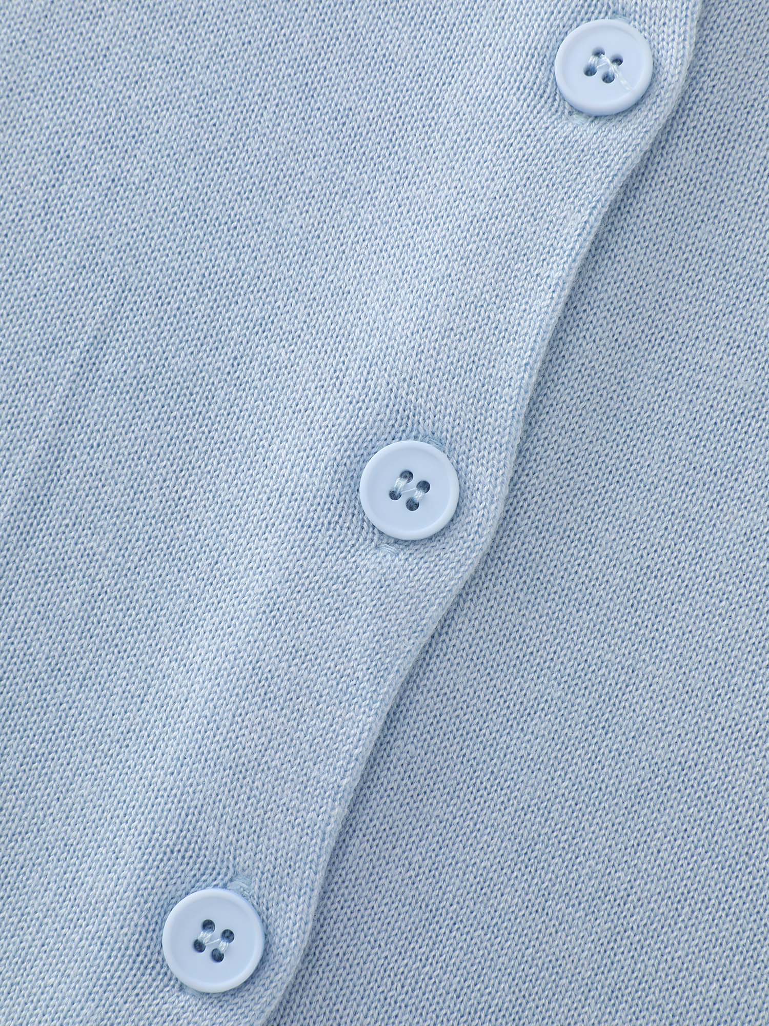 Classic Solid Crew Neck Button Down Knit Cardigan