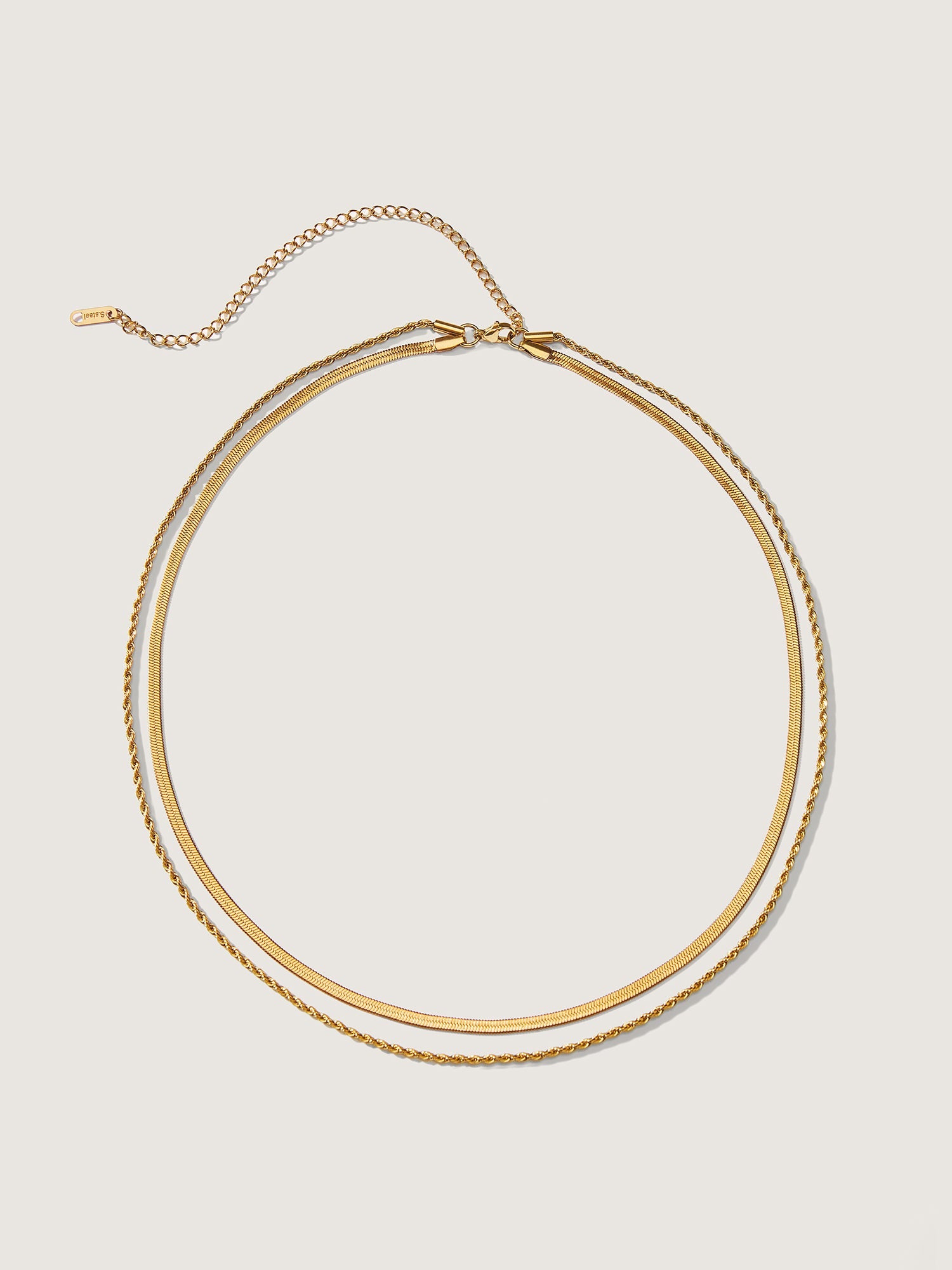 Two Layer Stacked Minimal Necklace
